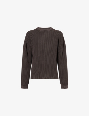THE COUTURE CLUB: Crewneck Ribbed Cotton-Knit Jumper