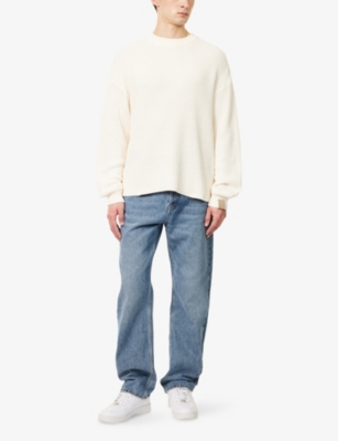 THE COUTURE CLUB: Crewneck Ribbed Cotton-Knit Jumper