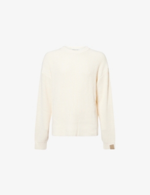 THE COUTURE CLUB: Crewneck Ribbed Cotton-Knit Jumper
