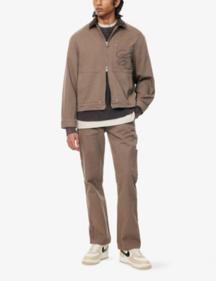 The Couture Club Mens Twill Rivet-detail Relaxed-fit Cotton Carpenter Trousers Washedbrown In Washedbrown