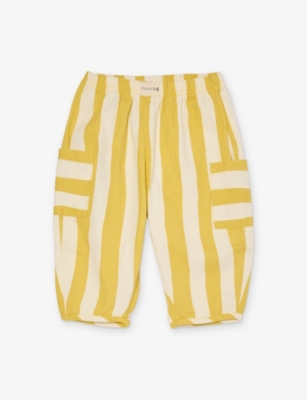 CLAUDE & CO: Emerson Striped Cotton-Twill Trousers 3 months-6 years