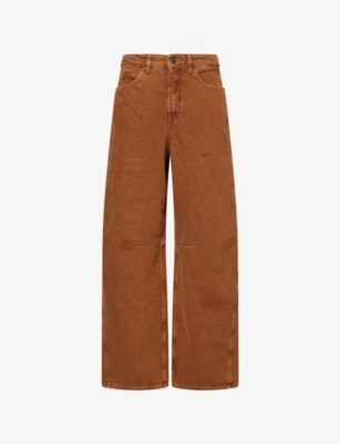 ME AND EM: Relaxed-fit tapered-leg cotton-denim jeans
