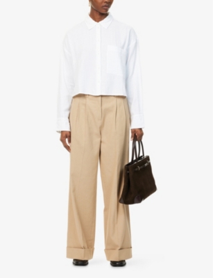 ME AND EM: Boxy-fit pointed-collar cotton-cheesecloth shirt