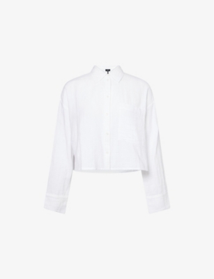 ME AND EM: Boxy-fit pointed-collar cotton-cheesecloth shirt