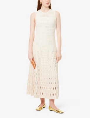 SIMKHAI: Zelma Sleeveless Open-Knit Maxi Dress