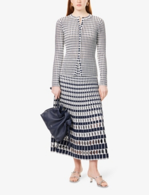 SIMKHAI: Larken Open-Knit Midi Skirt