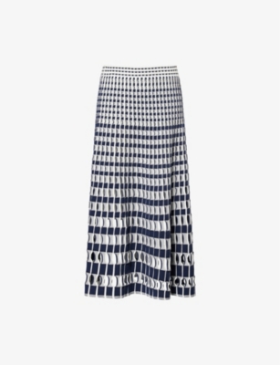 SIMKHAI: Larken Open-Knit Midi Skirt