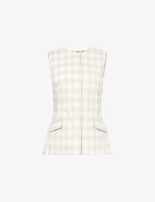 SIMKHAI: Calliope check woven vest
