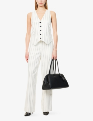 SIMKHAI: Sabina Striped Stretch-Woven Vest