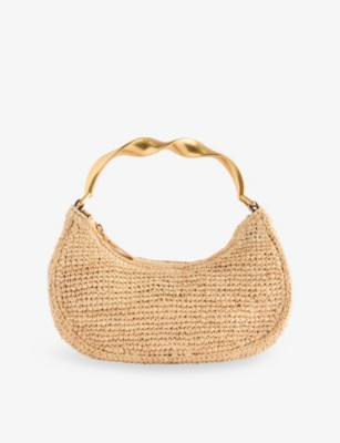 SIMKHAI: Nixi Raffia Mini Hobo Bag