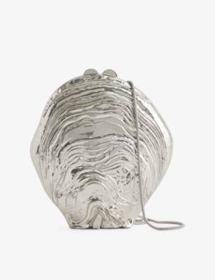 SIMKHAI: Cove Shell Metal Clutch Bag