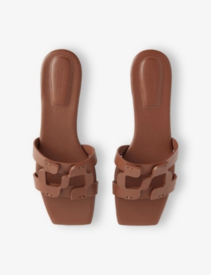 SIMKHAI: Monogram Leather Sandals