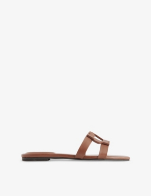 SIMKHAI: Monogram Leather Sandals