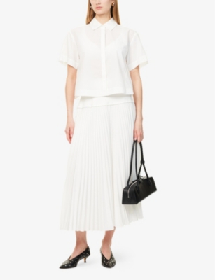 SIMKHAI: Bernie Pleated Woven Shirt