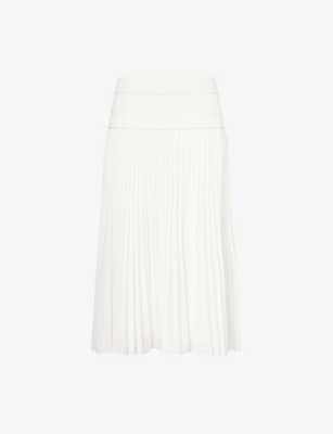 SIMKHAI: Stella Pleated Woven Midi Skirt