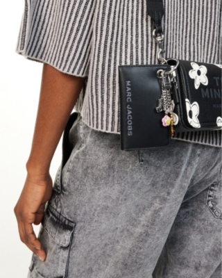 Marc Jacobs Compact Coin Purse With Charm Accents In Black