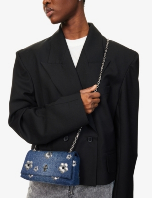 MARC JACOBS: The Sequin Daisy Dual Chain Mini Denim Shoulder Bag