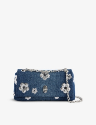 MARC JACOBS: The Sequin Daisy Dual Chain Mini Denim Shoulder Bag