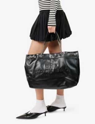 Marc Jacobs Womens Black The Chain Sack Leather Shoulder Bag In Black