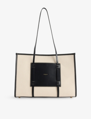 DEMELLIER: Capri Leather and Cotton-Canvas Tote Bag