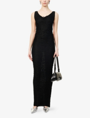 Shop Entire Studios Womens  Backless Ringlet Woven Maxi Dress In Black