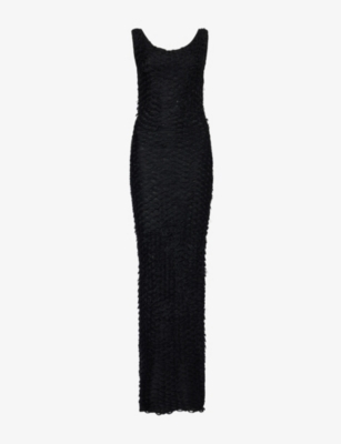 Shop Entire Studios Womens  Backless Ringlet Woven Maxi Dress In Black