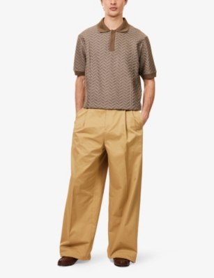 EMPORIO ARMANI: Textured-Knit Cotton Polo Shirt