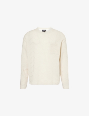 EMPORIO ARMANI: Patch-Pocket Zigzag-Knit Cotton T-Shirt