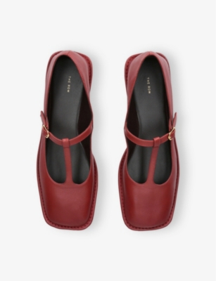 THE ROW: T-Bar Leather Ballet Flats