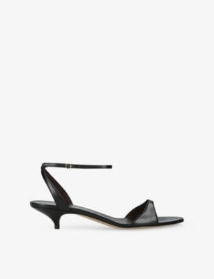 THE ROW: Vika 35 Ankle-Strap Leather Heeled Sandals