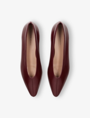 Shop Bottega Veneta Womens Wine Sofia Flat Leather Ballerina Pumps Eur 39 / 6 Uk