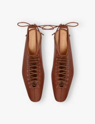 DRIES VAN NOTEN WOMENS DARK BROWN SABOT LEATHER FLATS EUR 39.5 / 6.5 UK 