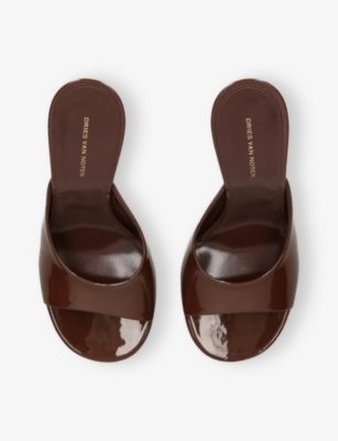 DRIES VAN NOTEN: Bulle Leather Heeled Mules