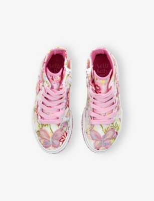LELLI KELLY MULT/OTHER SAM MID-TOP FLOWER-SEQUIN CANVAS TRAINERS EUR 27 / 9 UK 