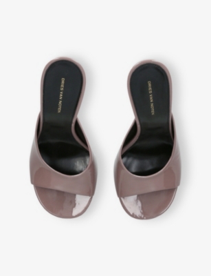 DRIES VAN NOTEN WOMENS TAUPE BULLE LEATHER HEELED MULES EUR 41 / 8 UK 