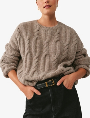 THE WHITE COMPANY: Cable Round-Neck Wool And Alpaca-Blend Jumper