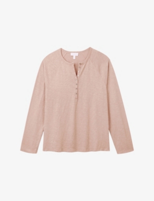 The White Company: Relaxed-Fit Long-Sleeve Cotton Henley Top