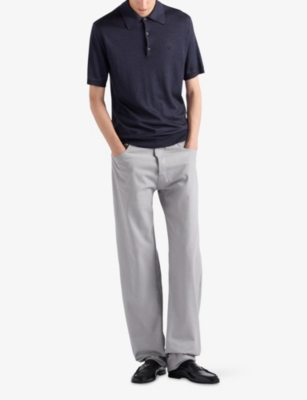 PRADA: Short-Sleeved Cashmere Polo Shirt