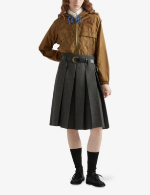Prada Long-sleeved Casual Jacket In Brown