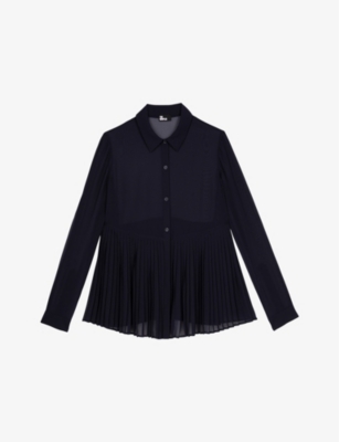 THE KOOPLES: Pleated Semi-Sheer Woven Shirt