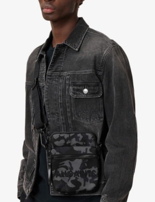 ALLSAINTS: Falcon Camouflage-Print Woven Pouch Shoulder Bag