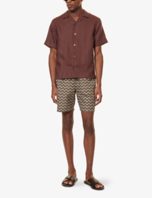 FRESCOBOL CARIOCA: Raio Do Sol Santos Board Printed Swim Shorts