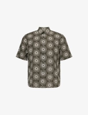 FRESCOBOL CARIOCA: Castro Printed Short-Sleeve Linen Shirt