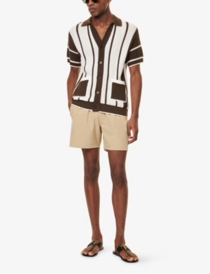 FRESCOBOL CARIOCA: Fabricio striped cotton-crochet shirt