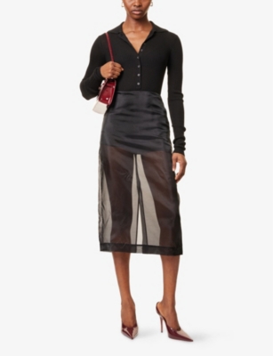 THE FRANKIE SHOP: Solana Polo Ribbed Wool-Blend Knitted Bodysuit