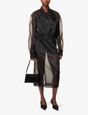THE FRANKIE SHOP: Micky Sheer Silk-Blend Bomber Jacket