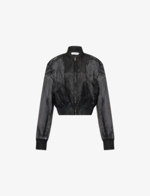 THE FRANKIE SHOP: Micky Sheer Silk-Blend Bomber Jacket