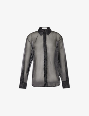 THE FRANKIE SHOP: Peri Long-Sleeve Sheer Silk-Blend Shirt