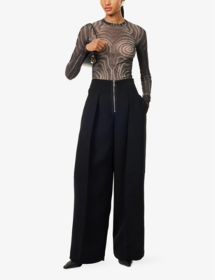 JEAN PAUL GAULTIER: Spiral Long-Sleeves Woven Top