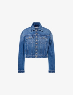JEAN PAUL GAULTIER: Buttoned Peak-Collar Denim Jacket